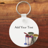 Verfblikken in rood-groen geel sleutelhanger (Voorkant)