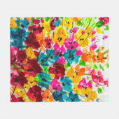 verfbloemen textuur, schilderend heldere fl fleece deken (Voorkant (Horizontaal))