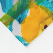 verfbloemen textuur, schilderend heldere fl fleece deken (Hoek)