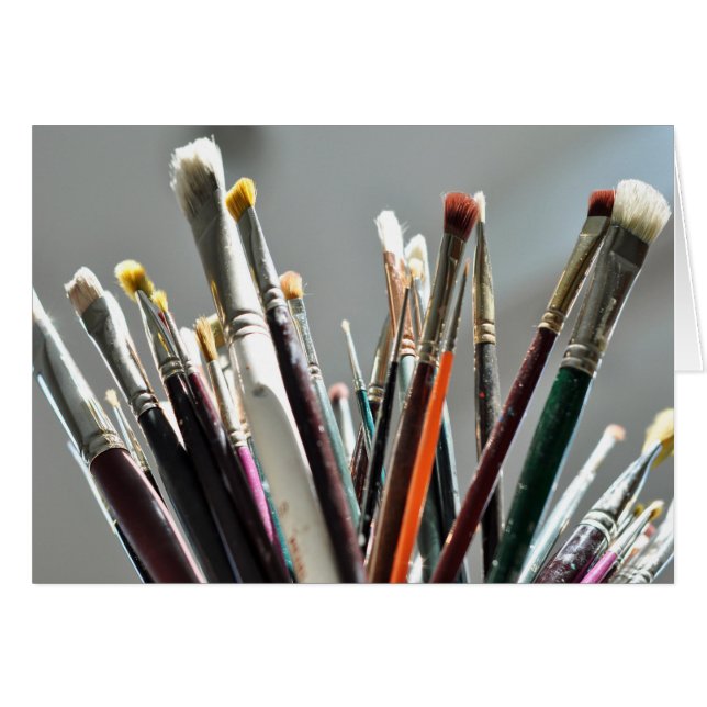 Verfborstels drogen in het zonlicht (Voorkant Horizontaal)