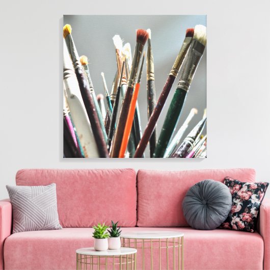 Verfborstels drogen in het zonlicht canvas afdruk (Insitu (Woonkamer))