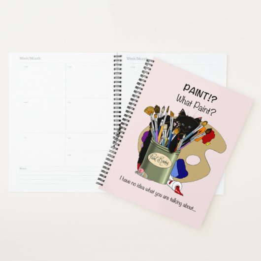 verfborstels pallet zwart kitten artiest planner (Display)