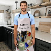 verfborstels pallet zwart kitten artiest schort