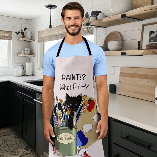 verfborstels pallet zwart kitten artiest schort