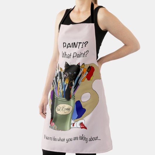 verfborstels pallet zwart kitten artiest schort (Insitu)