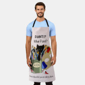 verfborstels pallet zwart kitten artiest schort (Gedragen)