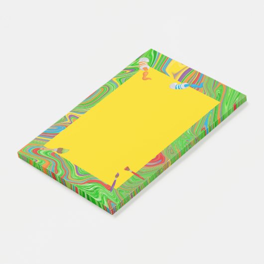 verfbuis verfborstel thema post-it® notes (Schuin)