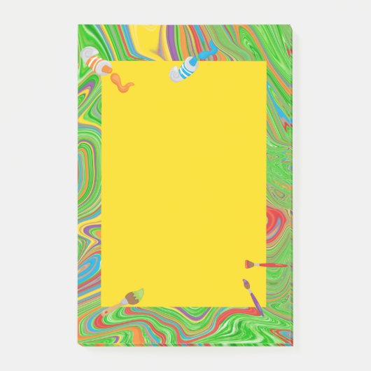 verfbuis verfborstel thema post-it® notes (Voorkant)
