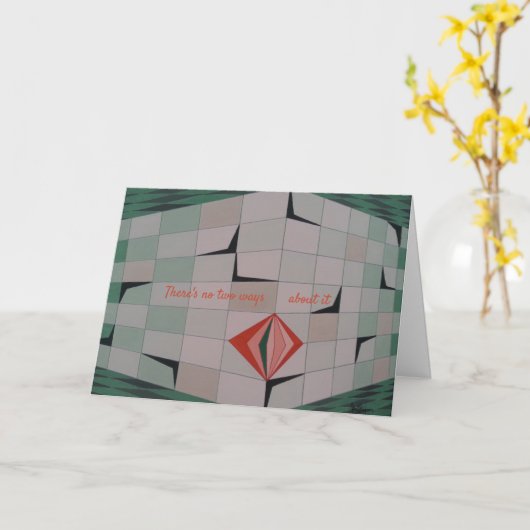 Verfdag geometrische optische illusie kaart (Gele Bloem)