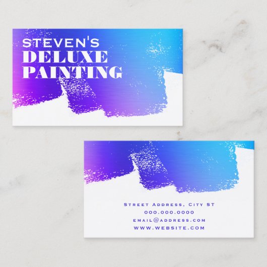 Verfdiensten blauw visitekaartje (Voorkant / Achterkant)