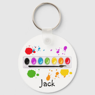 verfdoos met splatters sleutelhanger