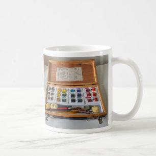 verfdoos voor kunstenaars koffiemok