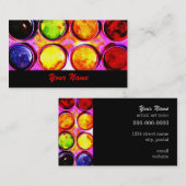 verfdoos voor waterverf - kunstenaar, kunstleerapp visitekaartje (Voorkant / Achterkant)