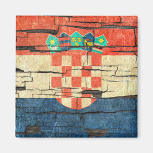 Verfeffect gekraakte Kroatische vlag met vlag Magneet