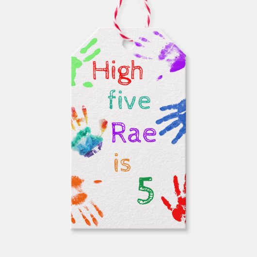 Verfhanddrukken Verjaardag met persoonlijke naam Cadeaulabel (Voorkant)