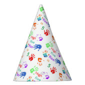 Verfhanddrukken Verjaardag met persoonlijke naam Feesthoedjes (Rechts)