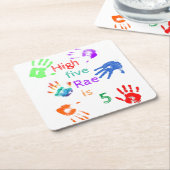 Verfhanddrukken Verjaardag met persoonlijke naam Kartonnen Onderzetters (Schuin)