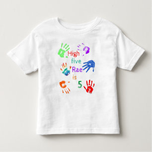 Verfhanddrukken Verjaardag met persoonlijke naam Kinder Shirts