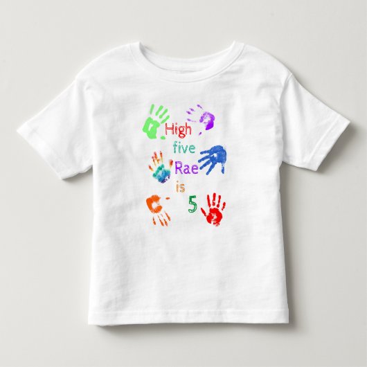 Verfhanddrukken Verjaardag met persoonlijke naam Kinder Shirts (Voorkant)