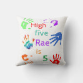 Verfhanddrukken Verjaardag met persoonlijke naam Kussen (Achterkant)