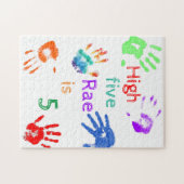 Verfhanddrukken Verjaardag met persoonlijke naam Legpuzzel (Horizontaal)