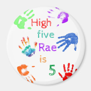 Verfhanddrukken Verjaardag met persoonlijke naam Magneet