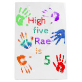 Verfhanddrukken Verjaardag met persoonlijke naam Medium Cadeauzakje (Voorkant)