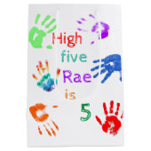 Verfhanddrukken Verjaardag met persoonlijke naam Medium Cadeauzakje (Achterkant)