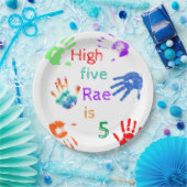 Verfhanddrukken Verjaardag met persoonlijke naam Papieren Bordje (Feest)