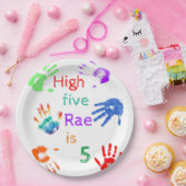 Verfhanddrukken Verjaardag met persoonlijke naam Papieren Bordje (Feest)