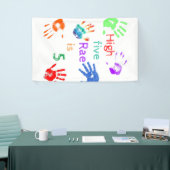 Verfhanddrukken Verjaardag met persoonlijke naam Spandoek (Beurs)