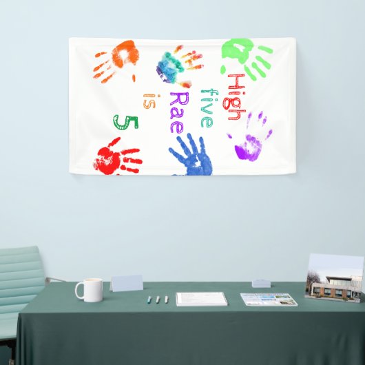 Verfhanddrukken Verjaardag met persoonlijke naam Spandoek (Beurs)