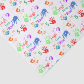 Verfhanddrukken Verjaardag met persoonlijke naam Tissuepapier (Detail)