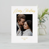 Verfijn kerstmodern Scriptontwerp Folie Feestdagenkaart (Staand Voorkant)