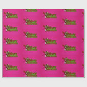 Verfijn kerstroze omlijningspapier cadeaupapier (Vlak)