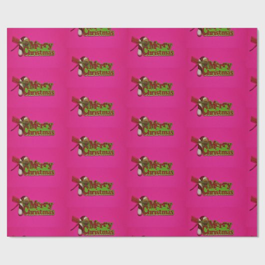 Verfijn kerstroze omlijningspapier cadeaupapier (Vlak)