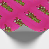 Verfijn kerstroze omlijningspapier cadeaupapier (Hoek)