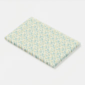Verfijnd 1940s Stof Teal en Mosterd Bloemmotief Post-it® Notes (Schuin)
