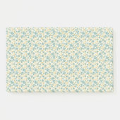 Verfijnd 1940s Stof Teal en Mosterd Bloemmotief Post-it® Notes (Voorkant)