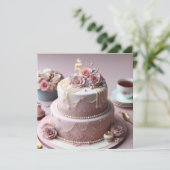 VERFIJND 5E BRUILOFT JUBILEUM KAART (Staand voorkant)