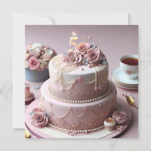 VERFIJND 5E BRUILOFT JUBILEUM KAART (Voorkant)