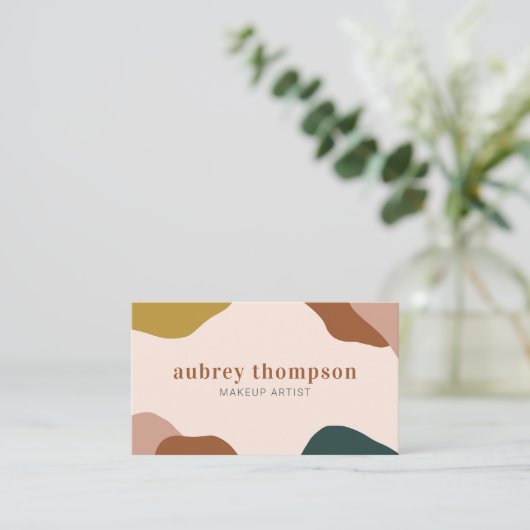 Verfijnd aards modern Abstract Visitekaartje (Staand voorkant)