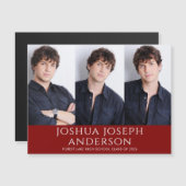 Verfijnd Afstuderen Drie-foto rode magneet (Voorkant / Achterkant)