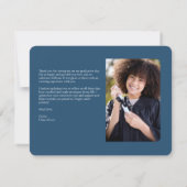 Verfijnd Afstuderen Fotocollage Royal Blue Bedankkaart (Achterkant)