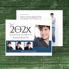 Verfijnd Afstuderen Fotocollage Royal Blue Notitiekaartje