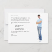 Verfijnd Afstuderen Fotocollage Royal Blue Notitiekaartje (Achterkant)