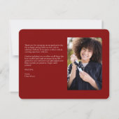 Verfijnd Afstuderen Fotocollage Ruby Rood Bedankkaart (Achterkant)