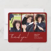 Verfijnd Afstuderen Fotocollage Ruby Rood Bedankkaart (Voorkant)