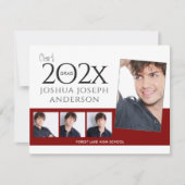 Verfijnd Afstuderen Fotocollage Ruby Rood Notitiekaartje (Voorkant)