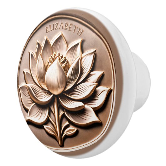 Verfijnd Antiek Goud Exquisite Lotus Flower Keramische Knop (Rechts)